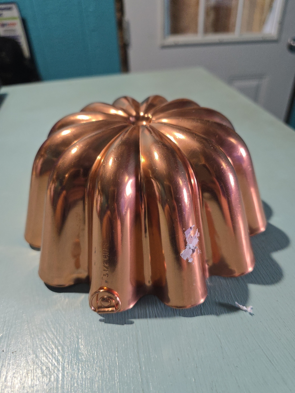 Copper-Colored Fluted Jello Pan - 3.5 Cups Vintage